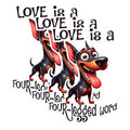(3 Pack) Rottweiler Dog Decals - Love Four Legged Word - Funny Dog Decal - 3 Inches On Longest Side - Easy Peel & Apply - Made in USA - 3MCS1610