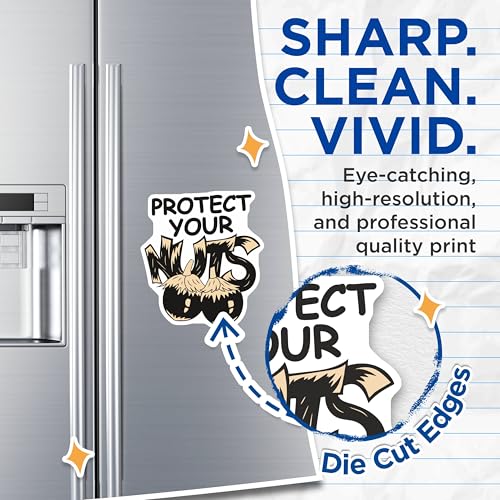 (2 Pack) Protect Your Nuts Magnets Magnets - Kitchen Decor - 5" On Longest Side - Made in USA - Sticks to Refrigerators & Metal Surfaces - MAG9158