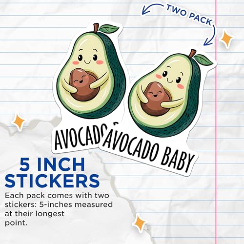 (2 Pack) Cute Food Stickers - 5" On Longest Side - Sticks to Smooth Flat Surfaces - Made in USA - BMCS8377 - BMCS8377