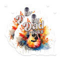 (2 Pack) My Dad Rocks Stickers - Guitar Art Stickers - Father's Day Stickers - 5" On Longest Side - Sticks to Smooth Flat Surfaces - Made in USA - BMCS4143