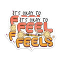 (2 Pack) It's Okay to Feel All The Feels Magnets - Emotional Support - Mental Wellness Decor - Retro Affirmation - 5 Inches On Longest Side - Thick Durable Magnet - Made in USA - MAG39355