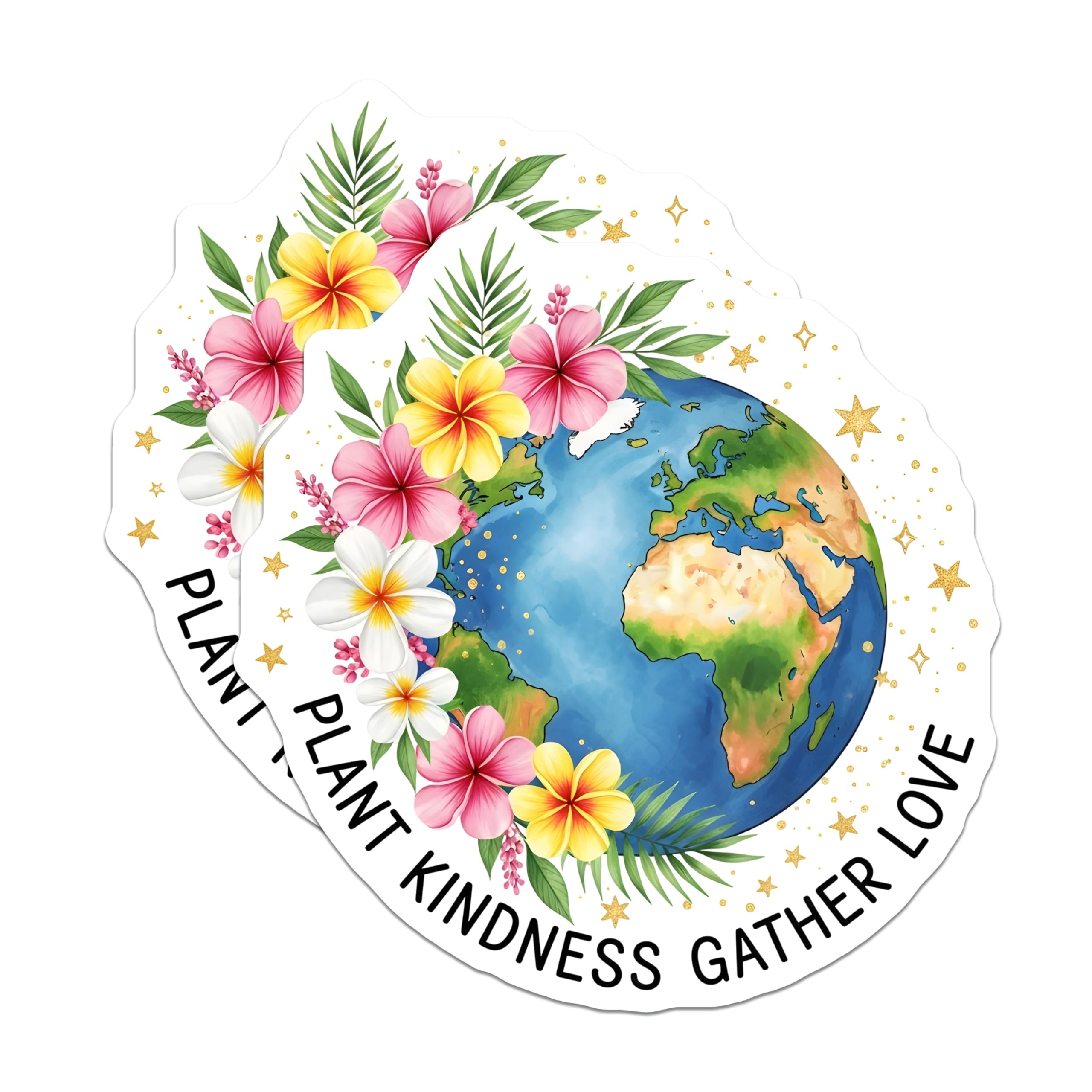 (2 Pack) Earth Day Magnets - Floral Globe - Plant Kindness Fridge Decor - 5" On Longest Side - Premium Magnet - for Cars, Refrigerators, Toolboxes, Lockers - Made in USA - MAG18646