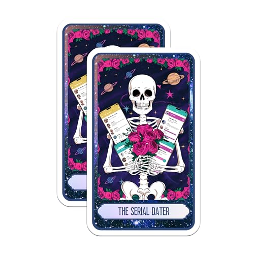 (2 Pack) Skeleton Holding Phones Magnet - Funny Dating Humor - Unique Home Decoration - 5" On Longest Side - Sticks to Smooth Flat Surfaces - Made in USA - MAG9990
