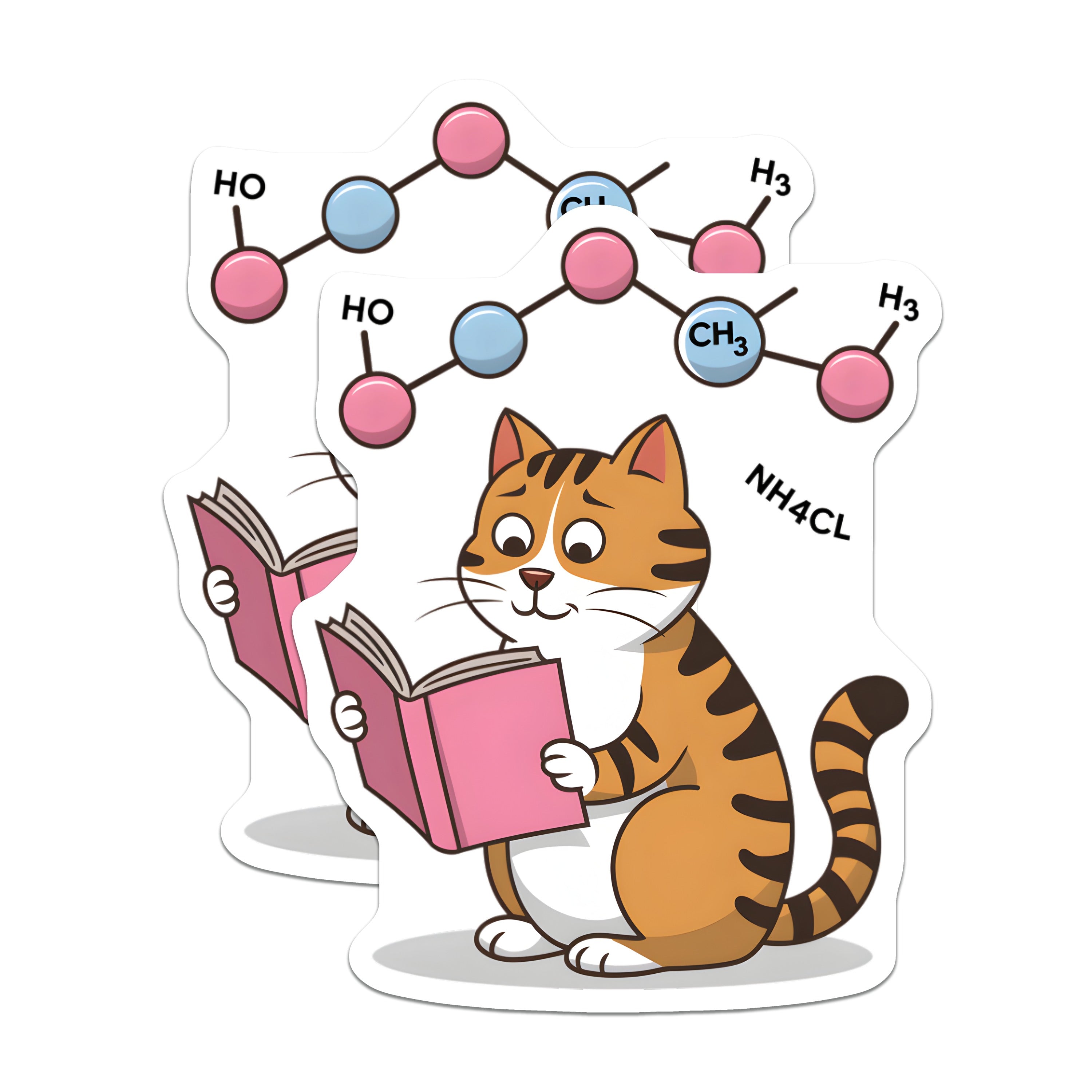(2 Pack) Chemistry Cat Magnets - Science Student Decor - Teacher Appreciation for Chemists - 5 Inches On Longest Side - Thick Durable Magnet - Made in USA - MAG37544