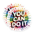 (2 Pack) Motivational Quote Magnets - Positive Affirmation Decor - Rainbow Daily Inspiration for Fridge Student Locker - 5 Inches On Longest Side - Thick Durable Magnet - Made in USA - MAG37020