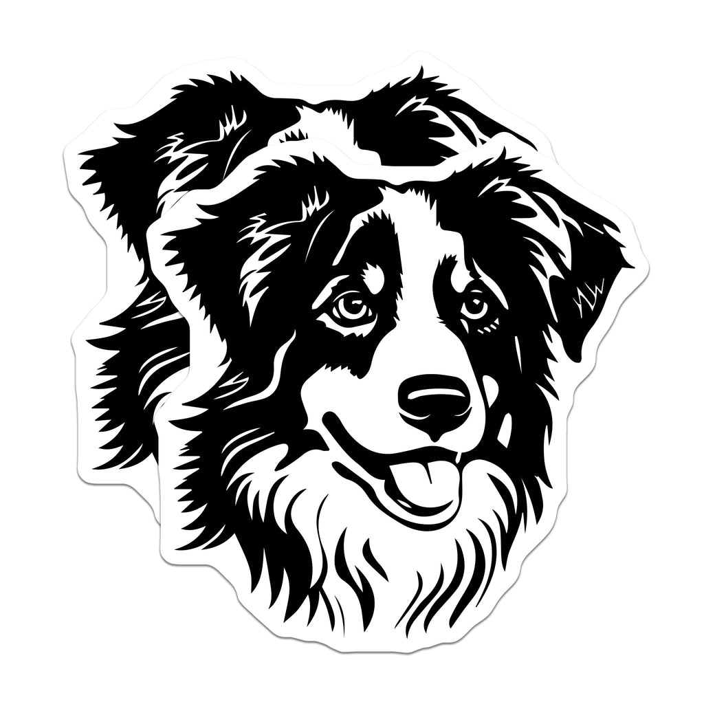 (2 Pack) Australian Shepherd Magnets - Aussie Dog Breed Art - Pet Owner Refrigerator Decor - Animal Lover Canine Merch - 5 Inches On Longest Side - Thick Durable Magnet - Made in USA - MAG36604