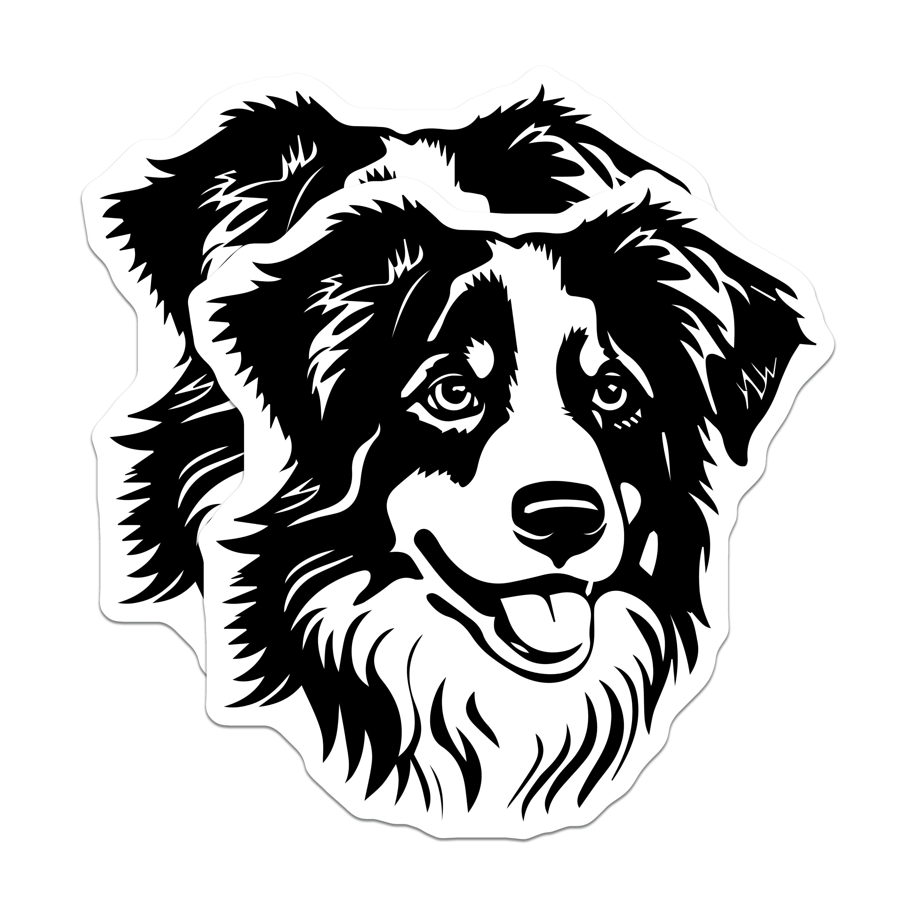 (2 Pack) Australian Shepherd Magnets - Aussie Dog Breed Art - Pet Owner Refrigerator Decor - Animal Lover Canine Merch - 5 Inches On Longest Side - Thick Durable Magnet - Made in USA - MAG36604