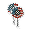 (2 Pack) American Flag Sunflower Magnets - Patriotic Decor - USA Independence Day Decoration - 5" On Longest Side - for Cars, Fridges, Toolboxes - Made in USA - MAG7870