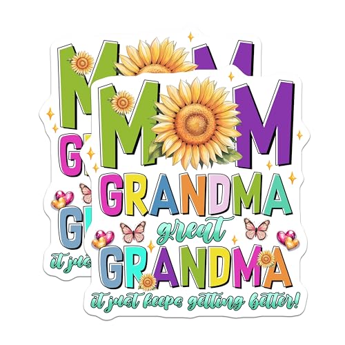 (2 Pack) Mom Grandma Magnets Magnets - Great Grandma - Inspirational Family Decor - 5" On Longest Side - Made in USA - Sticks to Refrigerators & Metal Surfaces - MAG8465