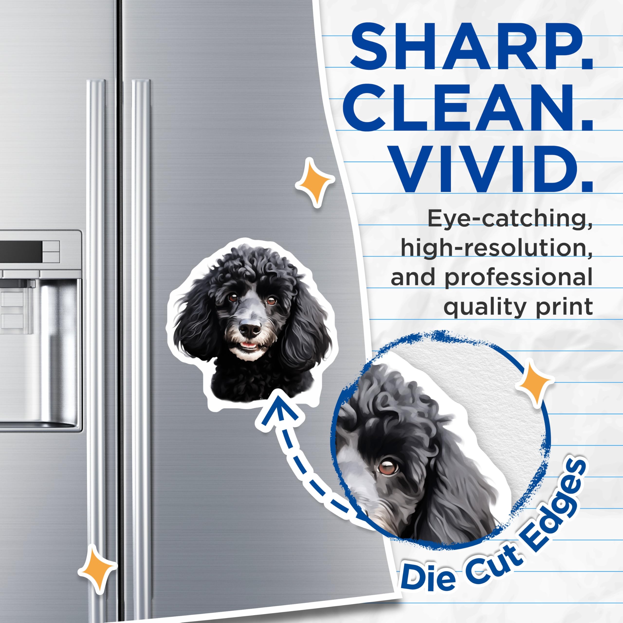 (2 Pack) Black Poodle Dog Magnets - Poodle Owner - Pet Lover Gift Idea - 5 Inches On Longest Side - Thick Durable Magnet - Made in USA - MAG28779