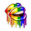 (2 Pack) Rainbow Dripping Lips Magnets - Pride LGBTQ+ Decor - Fridge Locker Magnets - 5 Inches On Longest Side - Thick Durable Magnet - Made in USA - MAG21693