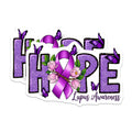 (2 Pack) Lupus Awareness Magnets - Hope Purple Ribbon - Butterfly Flower Warrior Support - 5 Inches On Longest Side - Thick Durable Magnet - Made in USA - MAG27934