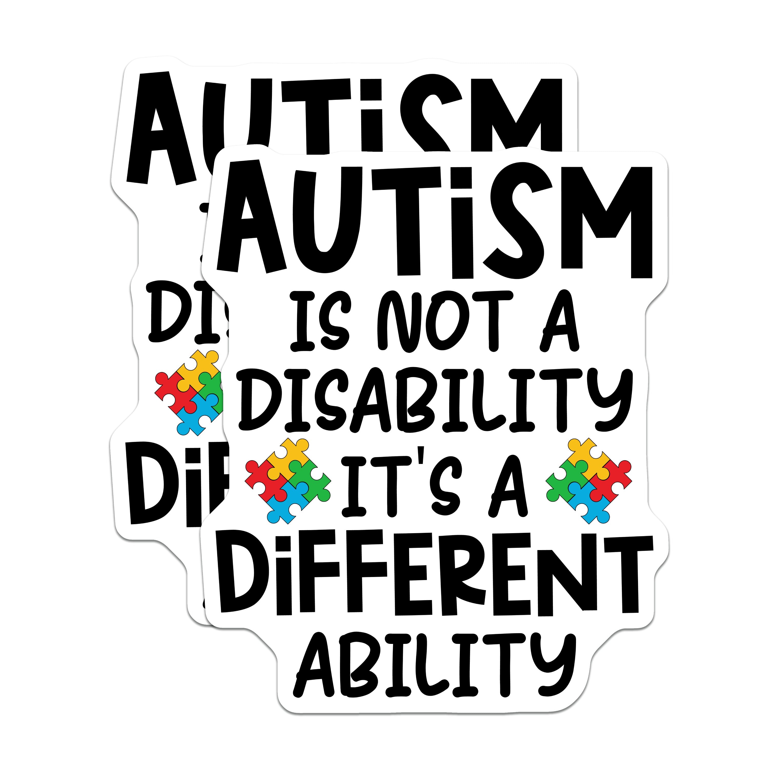 (2 Pack) Autism Awareness Magnets - Neurodiversity Support - Different Ability Advocacy - 5 Inches On Longest Side - Thick Durable Magnet - Made in USA - MAG38007