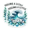 (2 Pack) Feeling A Little Salty Stickers - Wave Art - Ocean Sticker Decals - 5" On Longest Side - Sticks to Smooth Flat Surfaces - Made in USA - BMCS9280