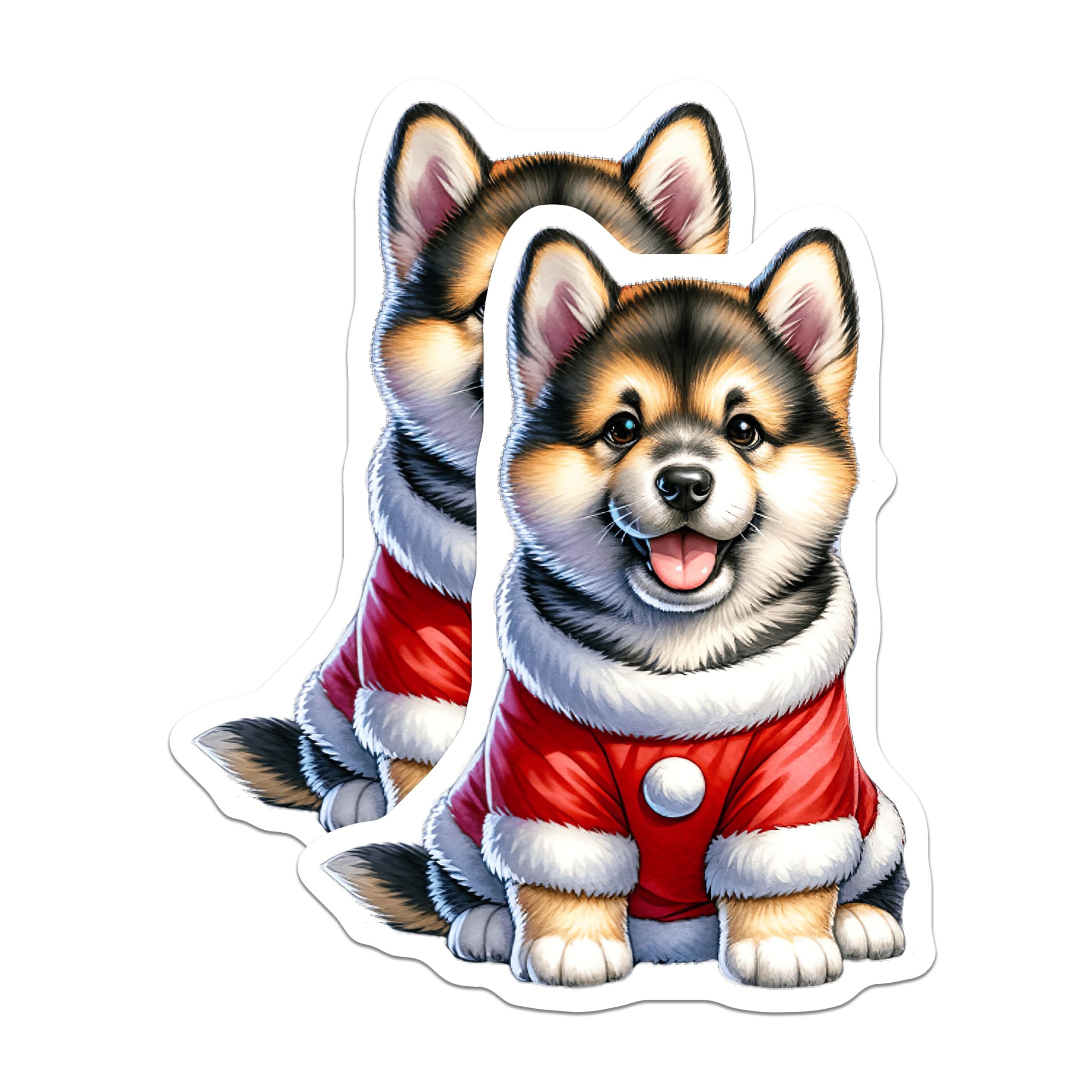 (2 Pack) Santa Corgi Magnets - Christmas Puppy Decor - Holiday Animal Accessory - 5 Inches On Longest Side - Thick Durable Magnet - Made in USA - MAG29731