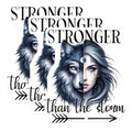 (3 Pack) Wolf Woman Decals - Stronger Than The Storm - Fantasy Art - 3 Inches On Longest Side - Easy Peel & Apply - Made in USA - 3MCS8005