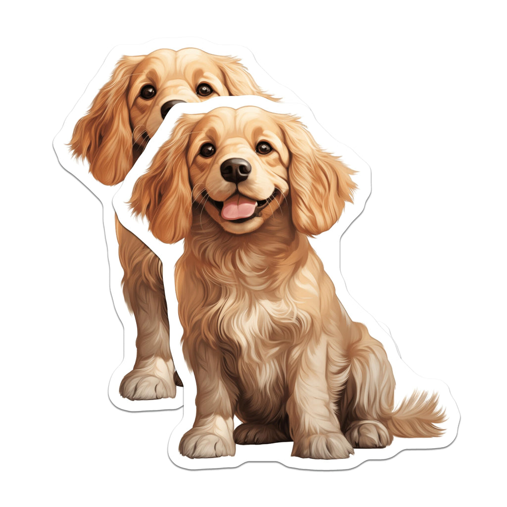 (2 Pack) Golden Retriever Puppy Magnets - Cute Dog Lover - Pet Parent Decor - 5 Inches On Longest Side - Thick Durable Magnet - Made in USA - MAG30194