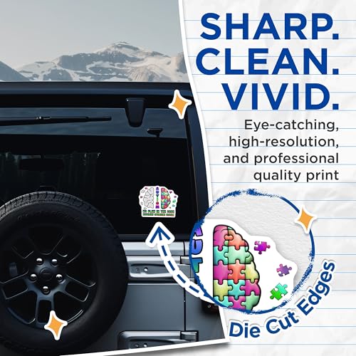 (2 Pack) Autism Awareness Stickers - No Flaw in The Code - Different Operating System - 5" On Longest Side - Sticks to Smooth Flat Surfaces - Made in USA - BMCS6404
