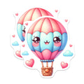 (2 Pack) Kawaii Hot Air Balloon Magnets - Cute Dreamy Fridge Decor - Pastel Aesthetic Locker Organizer - 5 Inches On Longest Side - Thick Durable Magnet - Made in USA - MAG36138