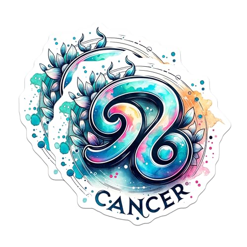 (2 Pack) Cancer Zodiac Sign Magnets - Colorful Astrology Art - Horoscope Fridge Magnets - 5" On Longest Side - for Cars, Fridges, Toolboxes - Made in USA - MAG7034