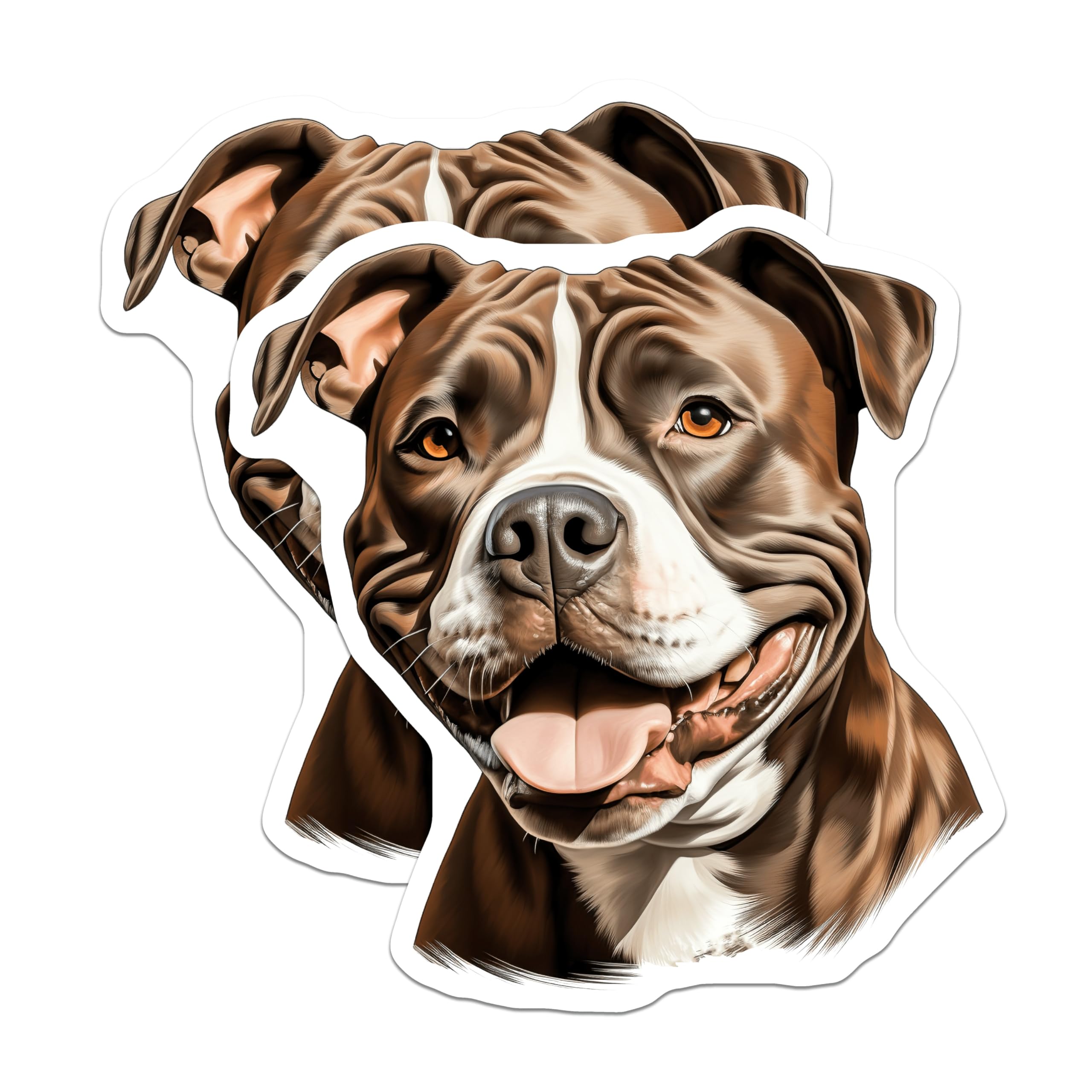 (2 Pack) Pitbull Dog Magnets - Pitbull Owner Decor - Pet Parent Accessory - 5 Inches On Longest Side - Thick Durable Magnet - Made in USA - MAG27628