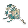 (2 Pack) Alaska State Magnets - Turquoise Gold Art - Home Decor Refrigerator Magnets - 5" On Longest Side - Premium Magnet - for Cars, Refrigerators, Toolboxes, Lockers - Made in USA - MAG17954