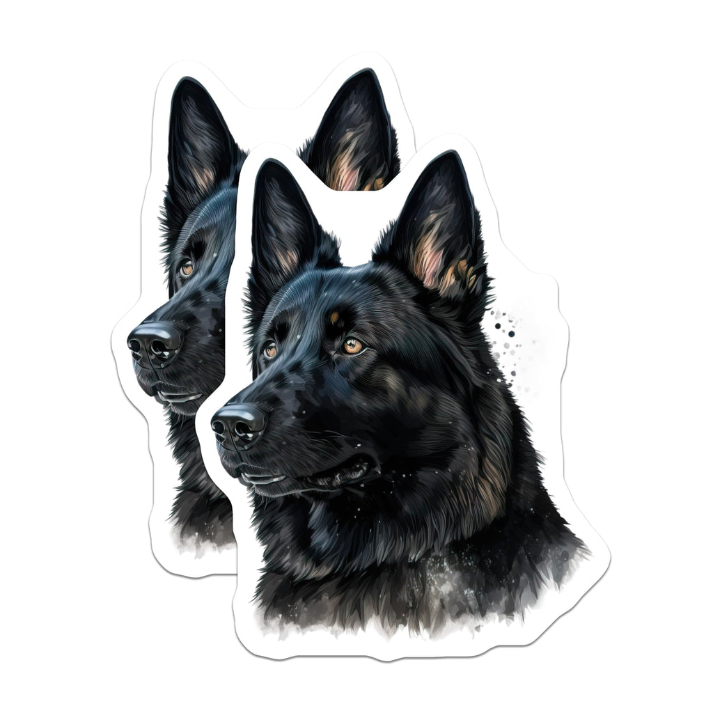 (2 Pack) Black German Shepherd Magnets - GSD Dog Art - Pet Lover Home Decor - 5 Inches On Longest Side - Thick Durable Magnet - Made in USA - MAG24632