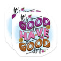 (2 Pack) Good Day Quote Magnets - Retro Smiley Face Decor - Y2K Aesthetic Refrigerator Locker Magnets - 5 Inches On Longest Side - Thick Durable Magnet - Made in USA - MAG37941