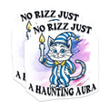 (2 Pack) No Rizz Just A Haunting Aura Stickers - Cute Cat - Funny Halloween - Kids and Adults - 5" On Longest Side - Sticks to Smooth Flat Surfaces - Made in USA - BMCS4343