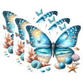 (3 Pack) Butterfly Decals - Beach Theme Decal - Summer Decal Stickers- 3 Inches On Longest Side - Easy Peel & Apply - Made in USA - 3MCS5935