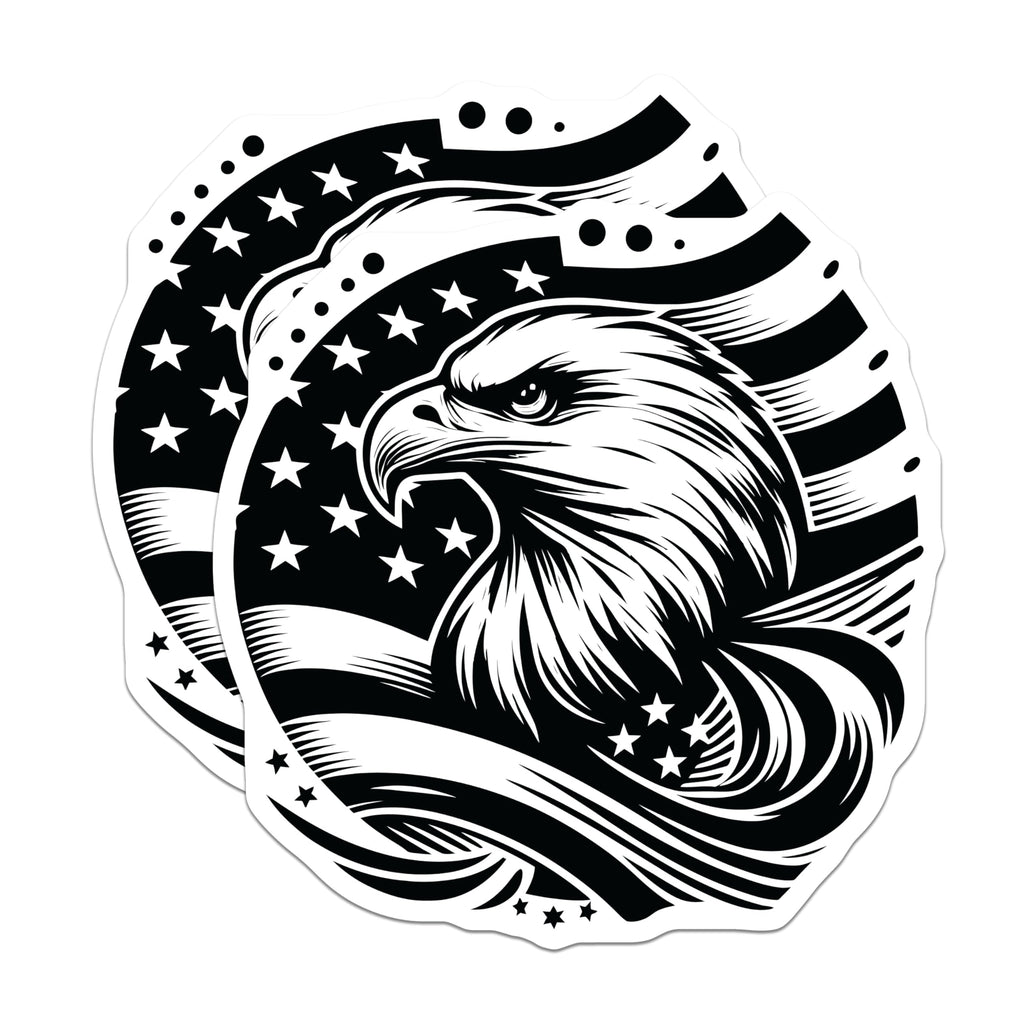 (2 Pack) American Eagle Magnets - USA Flag Art - Patriotic Decor - 5" On Longest Side - Premium Magnet - for Cars, Refrigerators, Toolboxes, Lockers - Made in USA - MAG16859