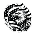 (2 Pack) American Eagle Magnets - USA Flag Art - Patriotic Decor - 5" On Longest Side - Premium Magnet - for Cars, Refrigerators, Toolboxes, Lockers - Made in USA - MAG16859