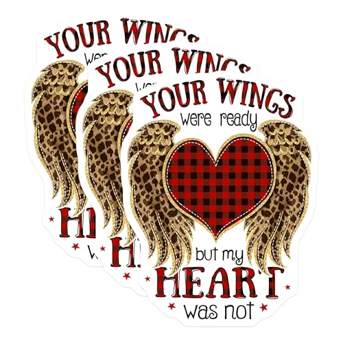 (3 Pack) Heart Wings Decals - Loss Remembrance - Grief Awareness Decal - 3 Inches On Longest Side - Easy Peel & Apply - Made in USA - 3MCS4880