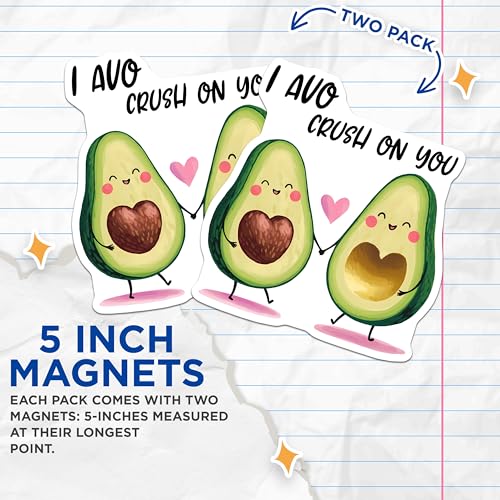 (2 Pack) Love Pun Avocado Magnets Magnets - 5" On Longest Side - Made in USA - Sticks to Refrigerators & Metal Surfaces - MAG8382