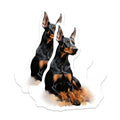 (2 Pack) Doberman Pinscher Magnets - Black Tan Dog Decor - Fall Pet Owner Items - 5 Inches On Longest Side - Thick Durable Magnet - Made in USA - MAG26007