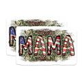 (2 Pack) Mama Magnets - American Flag Decor - Patriotic Mama Art - 5 Inches On Longest Side - Thick Durable Magnet - Made in USA - MAG23491