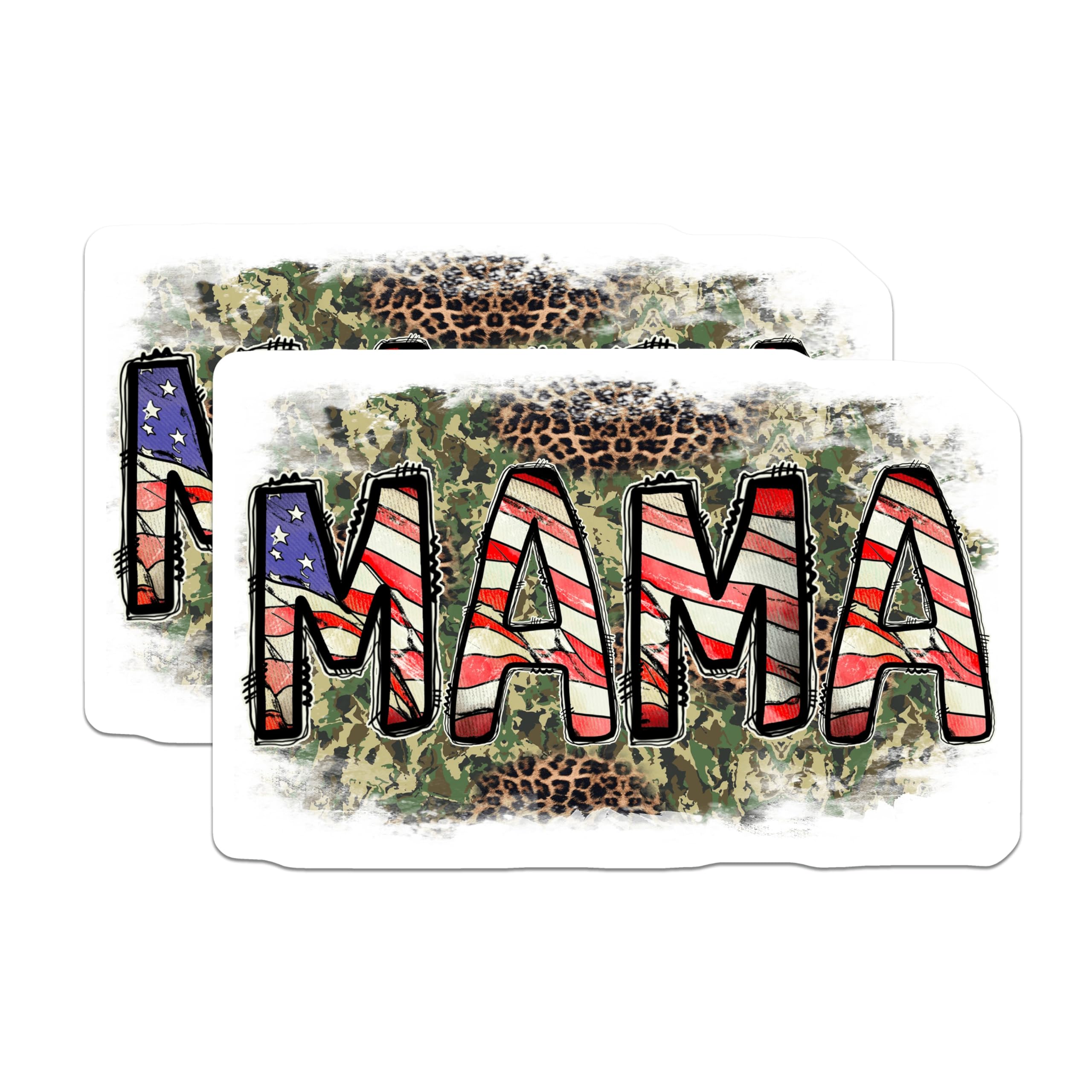 (2 Pack) Mama Magnets - American Flag Decor - Patriotic Mama Art - 5 Inches On Longest Side - Thick Durable Magnet - Made in USA - MAG23491