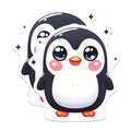 (2 Pack) Kawaii Penguin Magnets - Cute Animal Fridge Decor - Aesthetic Refrigerator Locker Magnets - 5 Inches On Longest Side - Thick Durable Magnet - Made in USA - MAG38449