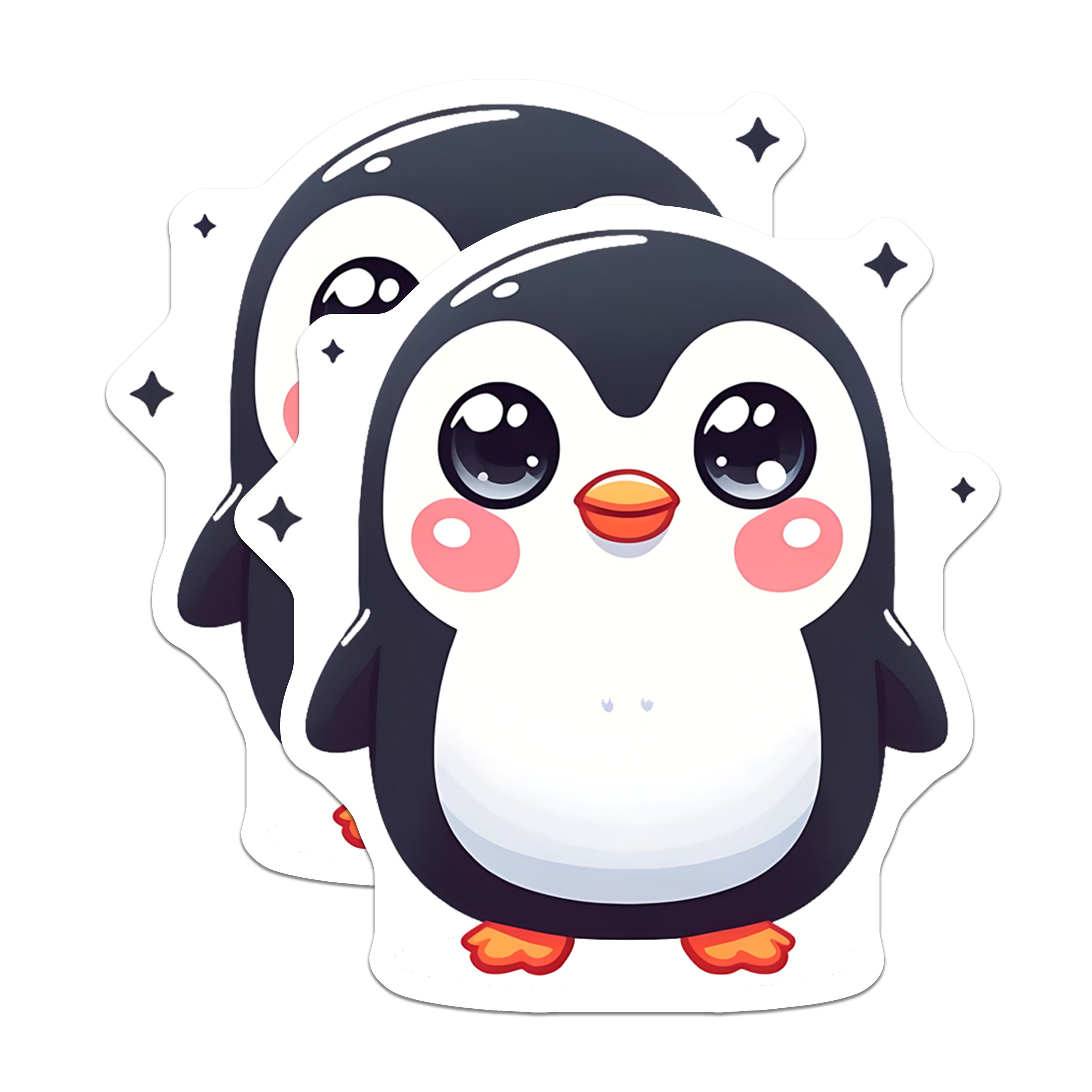 (2 Pack) Kawaii Penguin Magnets - Cute Animal Fridge Decor - Aesthetic Refrigerator Locker Magnets - 5 Inches On Longest Side - Thick Durable Magnet - Made in USA - MAG38449