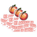 (3 Pack) Anxiety Chronic Iconic Decals - Peach Butt - Funny Laptop Decal - 3 Inches On Longest Side - Easy Peel & Apply - Made in USA - 3MCS6436
