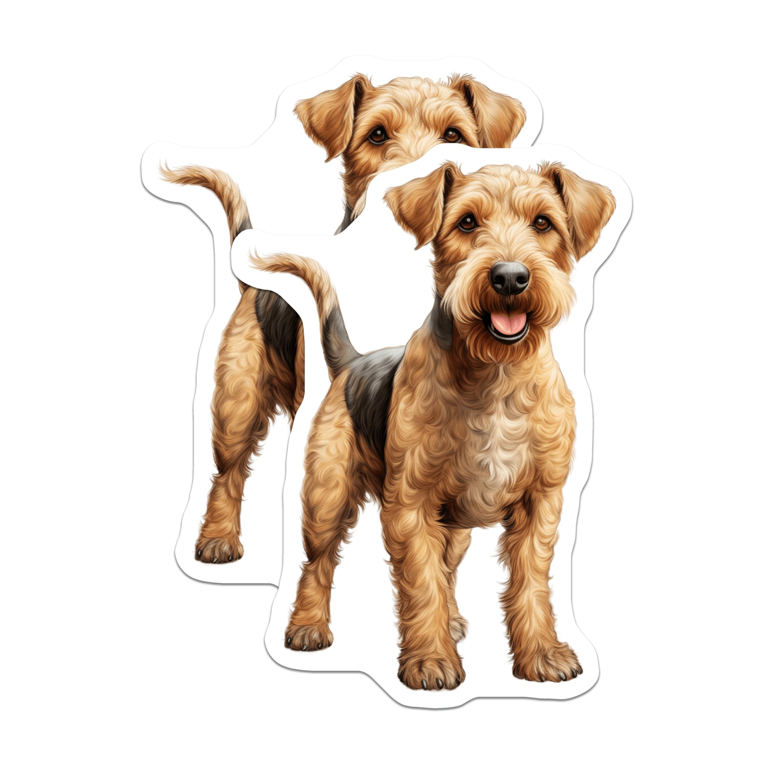 (2 Pack) Airedale Terrier Dog Magnets - Realistic Pet Portrait Decor - Dog Lover Refrigerator Accessory - 5 Inches On Longest Side - Thick Durable Magnet - Made in USA - MAG27546