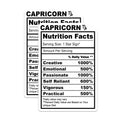 (2 Pack) Capricorn Magnets - Nutrition Facts Zodiac Sign - Astrology Refrigerator Decor - 5" On Longest Side - Premium Magnet - for Cars, Refrigerators, Toolboxes, Lockers - Made in USA - MAG14701