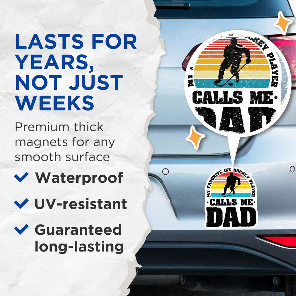 (2 Pack) Favorite Ice Hockey Player Dad Magnets - Fun Dad Quotes - Ice Hockey DÃƒÂ©cor - 5" On Longest Side - for Cars, Fridges, Toolboxes - Made in USA - MAG4144