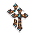 (2 Pack) Leopard Print Cross Magnets Magnets - Animal Print DÃƒÂ©cor - Southwestern Kitchen Decoration - 5" On Longest Side - Made in USA - Sticks to Refrigerators & Metal Surfaces - MAG8731