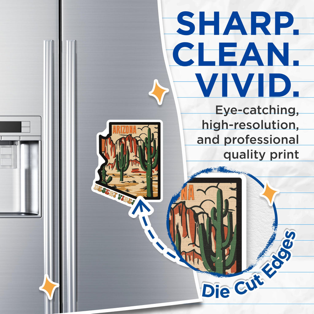 (2 Pack) Arizona Magnets - Desert Vibes - Southwestern Decor - 5" On Longest Side - Premium Magnet - for Cars, Refrigerators, Toolboxes, Lockers - Made in USA - MAG18630