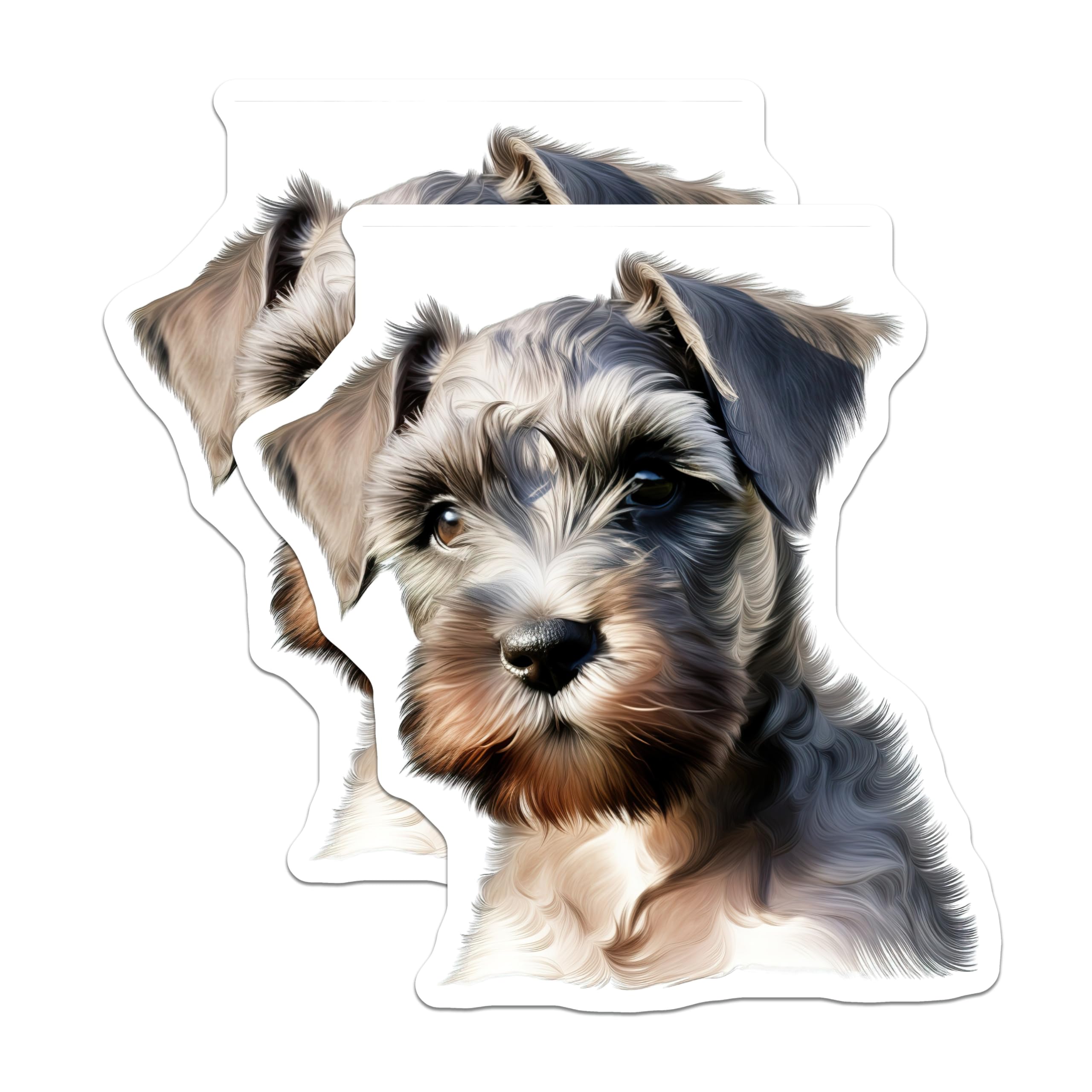 (2 Pack) Schnauzer Dog Magnets - Pet Lover Decor - Dog Breed Art for Schnauzer Owners - 5 Inches On Longest Side - Thick Durable Magnet - Made in USA - MAG30880