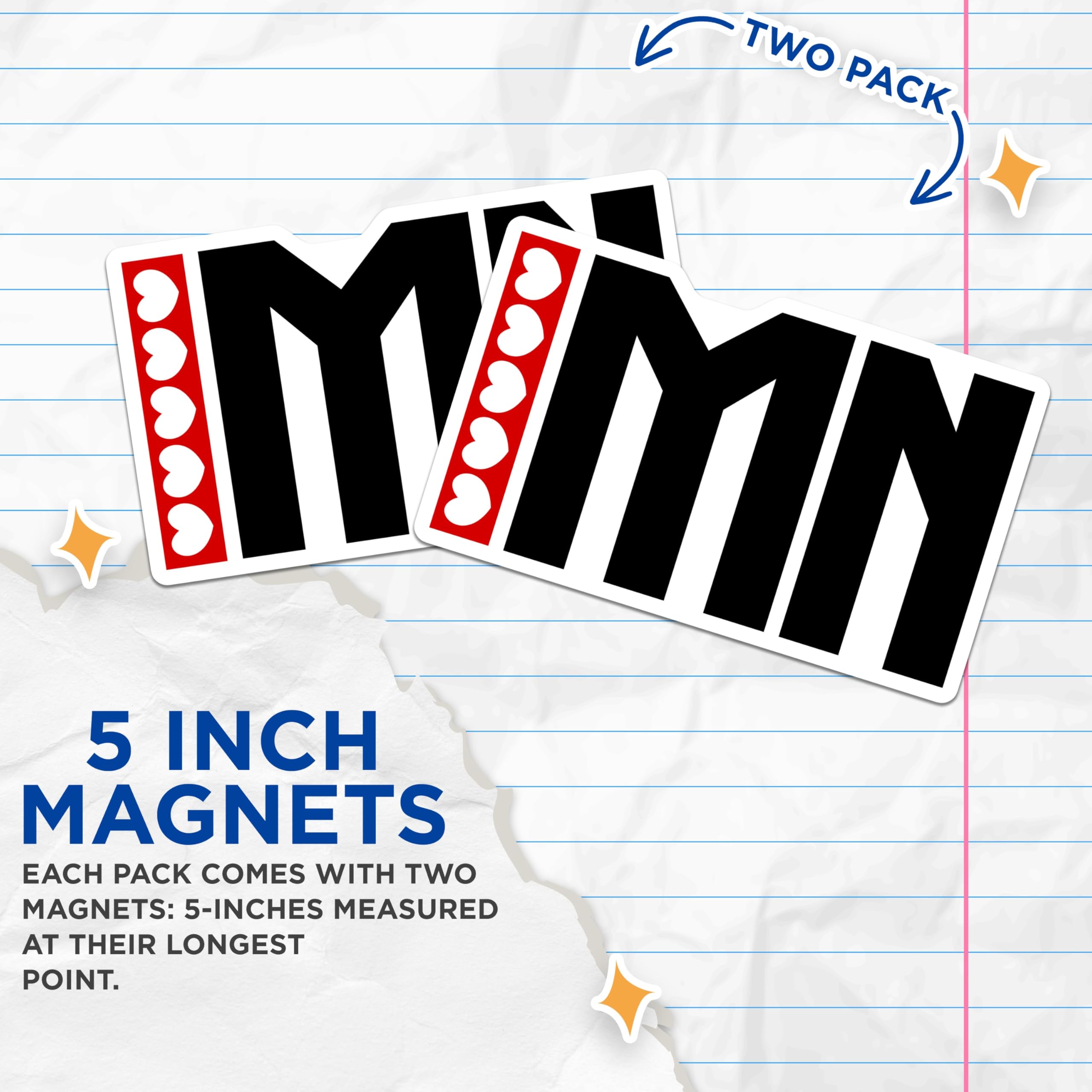 (2 Pack) I Heart MN Magnets - Minnesota Love Decor - MN State Souvenir - 5" On Longest Side - Premium Magnet - for Cars, Refrigerators, Toolboxes, Lockers - Made in USA - MAG17469