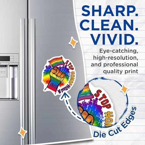 (2 Pack) Stop Homophobia Magnets Magnets - LGBTQ Pride - Equality Support - 5" On Longest Side - Made in USA - Sticks to Refrigerators & Metal Surfaces - MAG9189