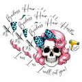 (3 Pack) Hair Hustler Decals - Badass Barber Skull - Hairdresser Tools Stickers - 3 Inches On Longest Side - Easy Peel & Apply - Made in USA - 3MCS6336