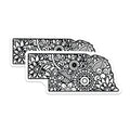 (2 Pack) Nebraska State Magnets - Floral Mandala Artwork - Intricate Black White Silhouette - Midwestern Home Decor Souvenir - 5 Inches On Longest Side - Thick Durable Magnet - Made in USA - MAG19412